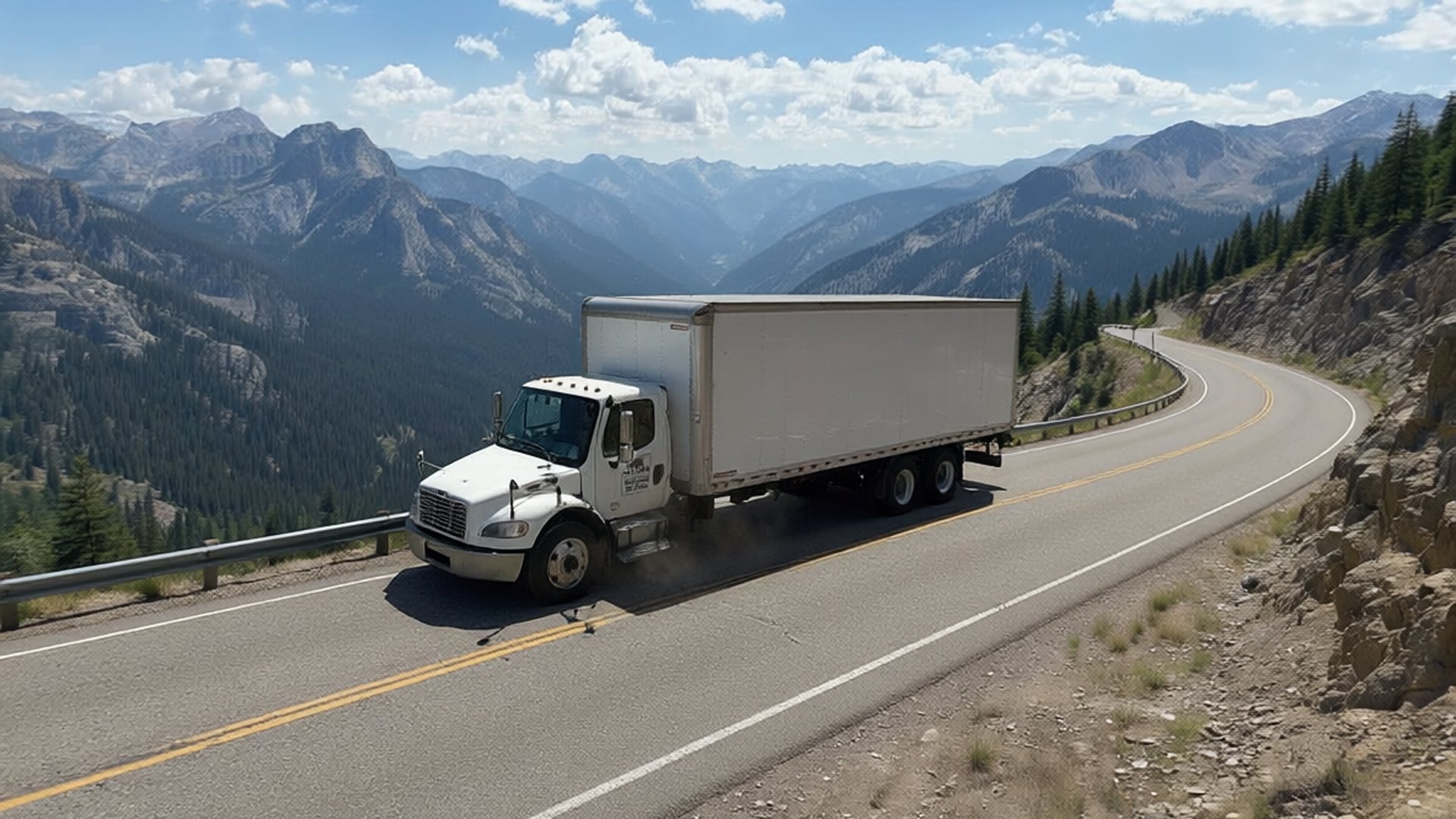 Truck on dedicated highway route
